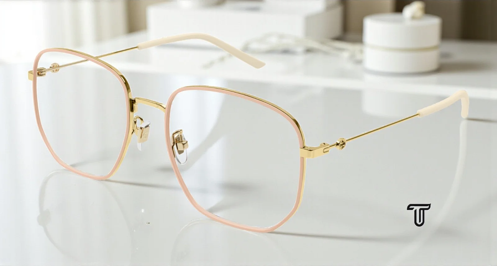 GUCCI GG1285O 001 Rectangular Squared Metal Gold 59 mm Women 3